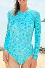 Load image into Gallery viewer, Long Sleeve Mermaid Scales Swimsuit