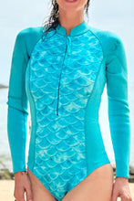 Load image into Gallery viewer, Mermaid Scales Long Sleeve Neoprene Swimsuit