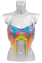 Load image into Gallery viewer, Colourful silicone mermaid top with fins and scales