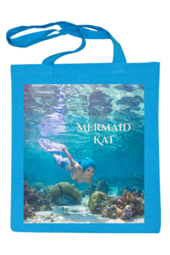 Cotton Tote Bag with Mermaid Picture