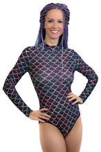 Load image into Gallery viewer, Swimsuit with a Scale Pattern and Long Sleeves
