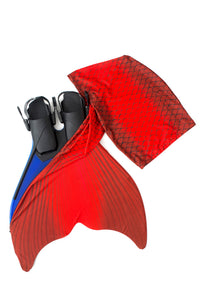 Red mermaid tail for swimming for children